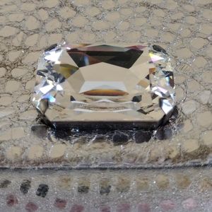 Inge Christopher Animal Print Soft Leather Swarovski Crystal Clutch Handbag